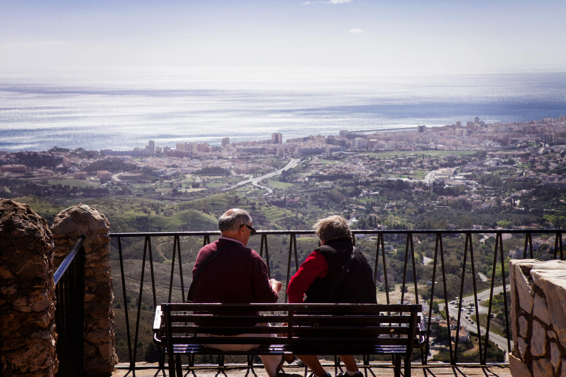 Utsikt över kusten från den vita staden Mijas