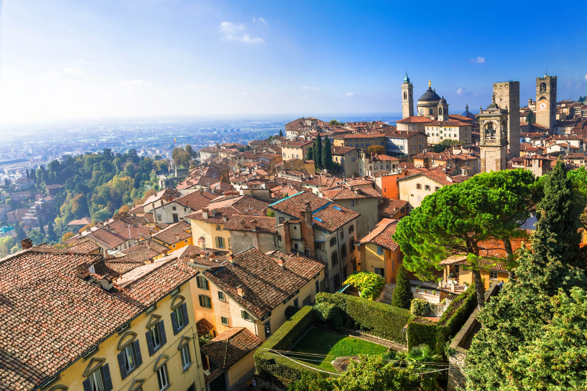 Bergamo i regionen Lombardiet