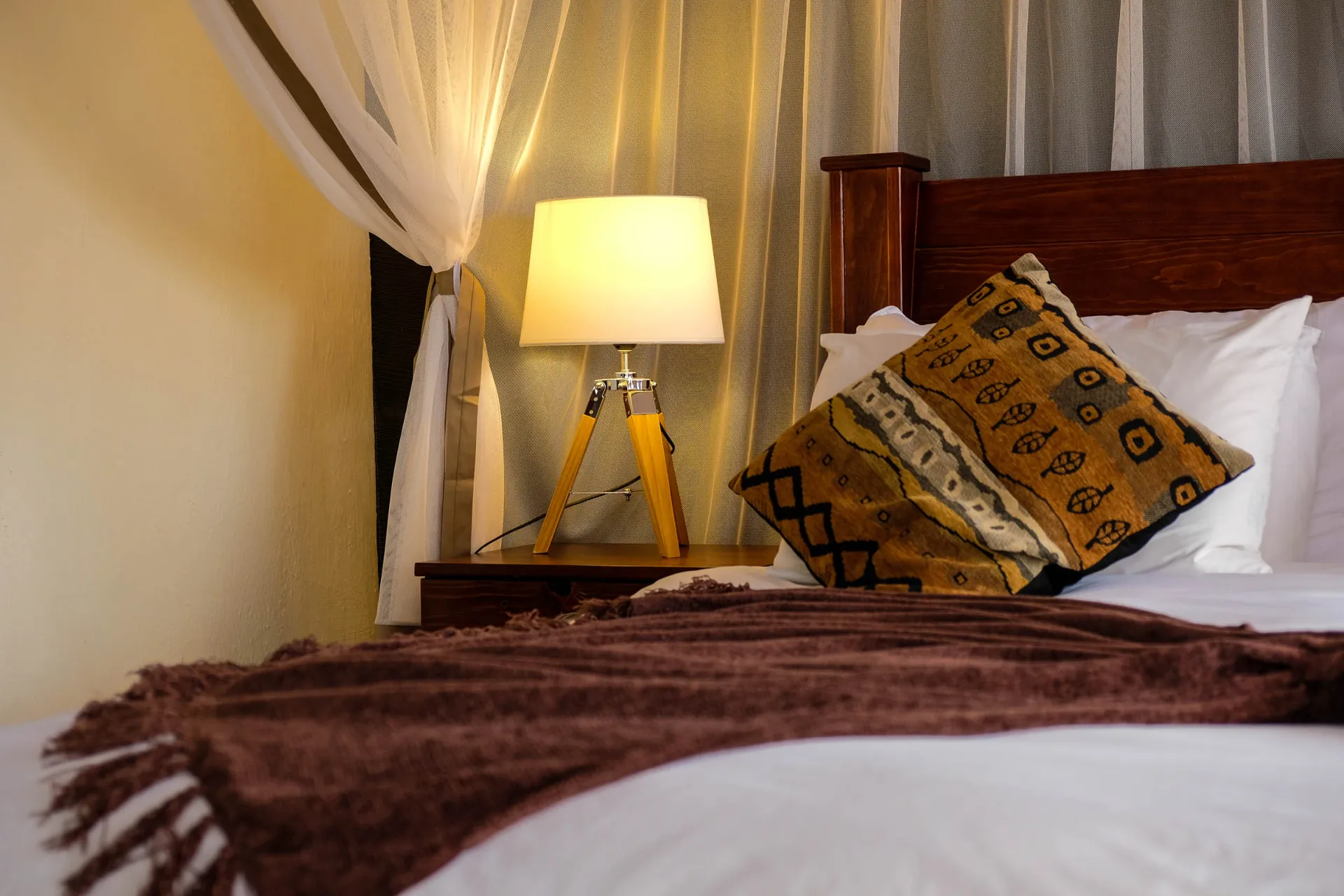 Detalj från sovrummet i tältet Detalj från sovrummet i tältet