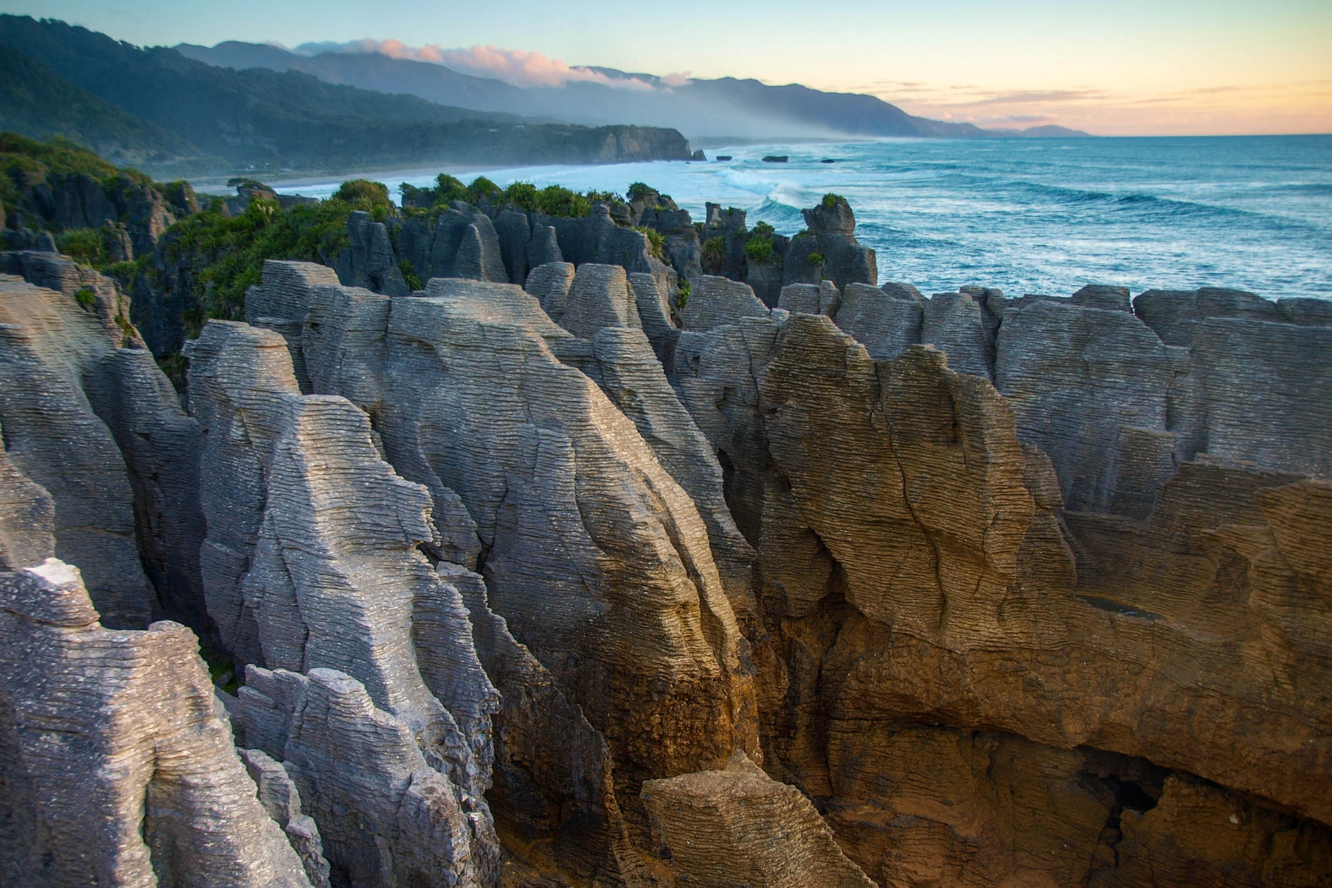 Pancake Rocks vid Punakaiki – Nya Zeeland