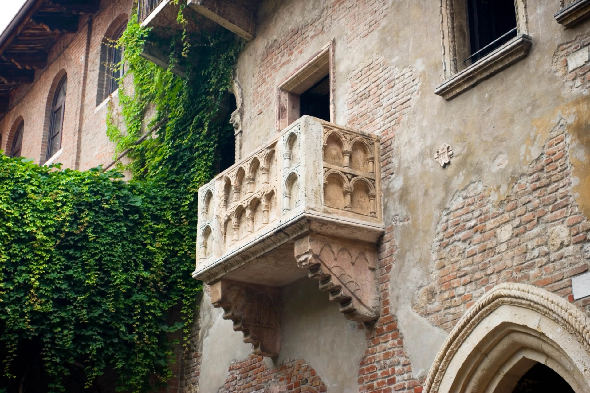 Den berömda Romeo och Julia-balkongen i Verona
