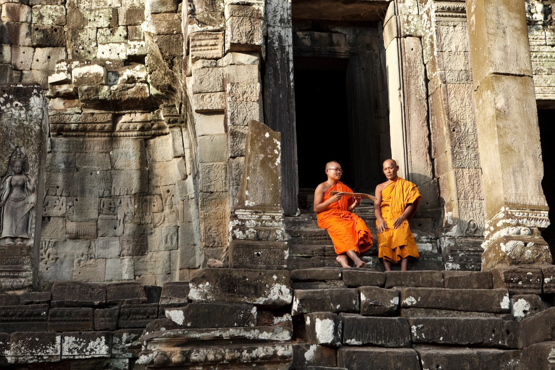 Munkar i Bayon-templet