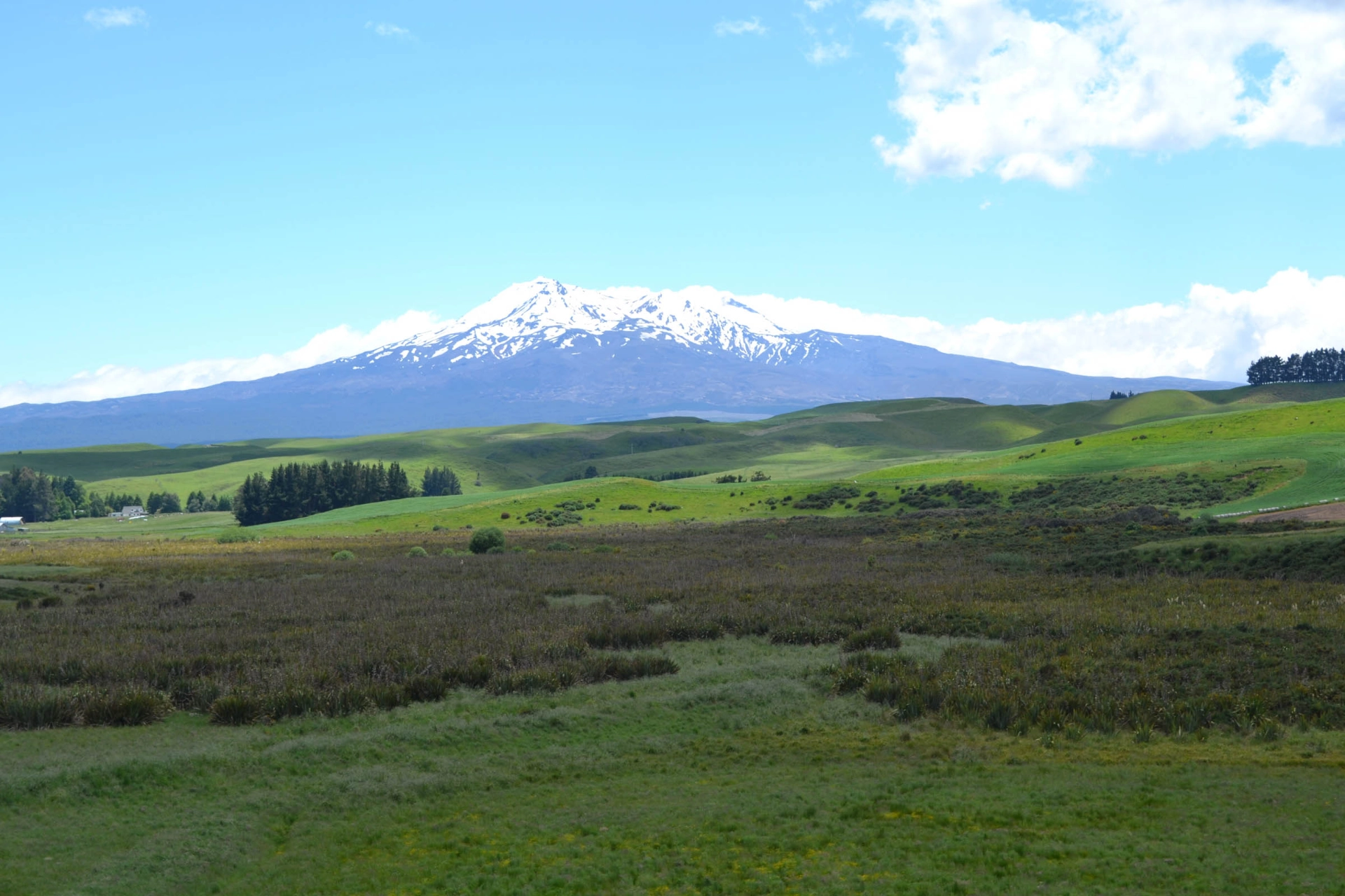 Mount Ruapehu - aktiv vulkan i Tongariro National Park på Nordøen i New Zealand - filmlokation i &quot;Ringenes Herre&quot;