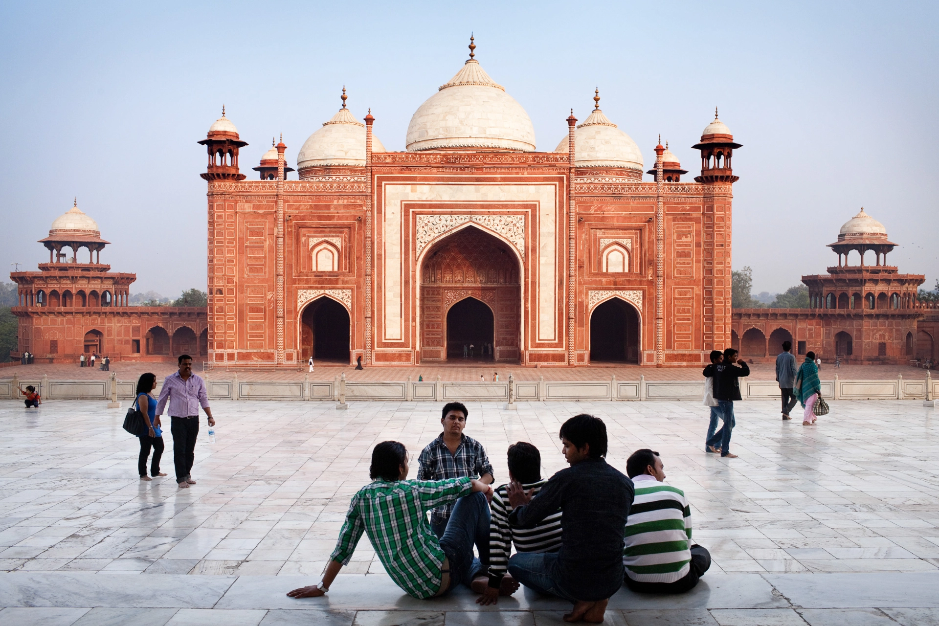 Taj Mahal vid solnedgång
