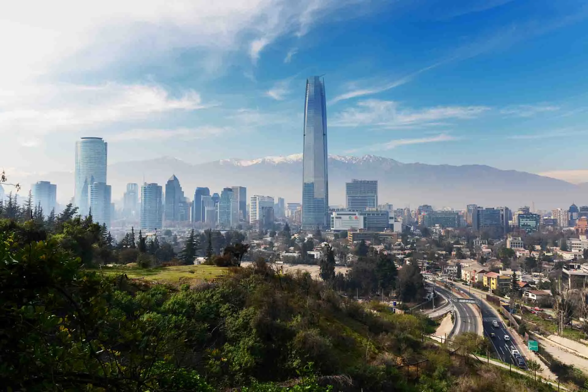 Santiagos skyline i Chile