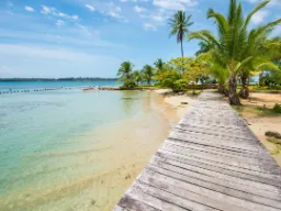Strand vid Bocas del Toro i Panama Strand vid Bocas del Toro i Panama
