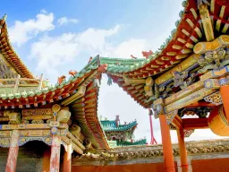 Utsmyckade tak från Vinterpalatset i Ulan Bator