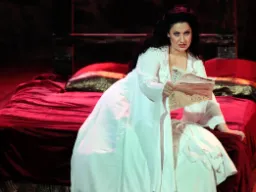 Lady Macbeth i intensiv scen från Verdis Macbeth Lady Macbeth i intensiv scen från Verdis Macbeth