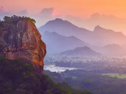 Sigiriya ("Lejonklippan") vid soluppgången Sigiriya ("Lejonklippan") vid soluppgången