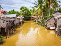 Tonle Sap-sjön är en del av Mekongs flodsystem