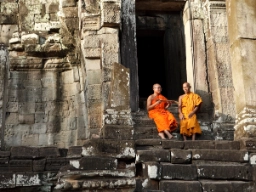 Munkar i Bayon-templet