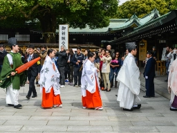 Shinto-ceremoni vid Meiji Jingu-helgedomen