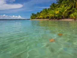 Sjöstjärnor vilar på havsbottnen vid Bocas del Toro Sjöstjärnor vilar på havsbottnen vid Bocas del Toro