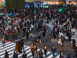 Shibuya Crossing i Tokyo, en av världens mest trafikerade övergångsställen