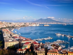 Neapelbukten med Vesuvius i horisonten