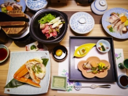 En traditionell kaiseki-middag