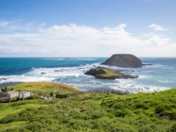 Phillip Island med ön Nobbies Rock i bakgrunden