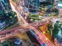 Gangnam i Seoul – ett modernt affärskvarter, berömt för sin skyline, nattliv och livliga gator