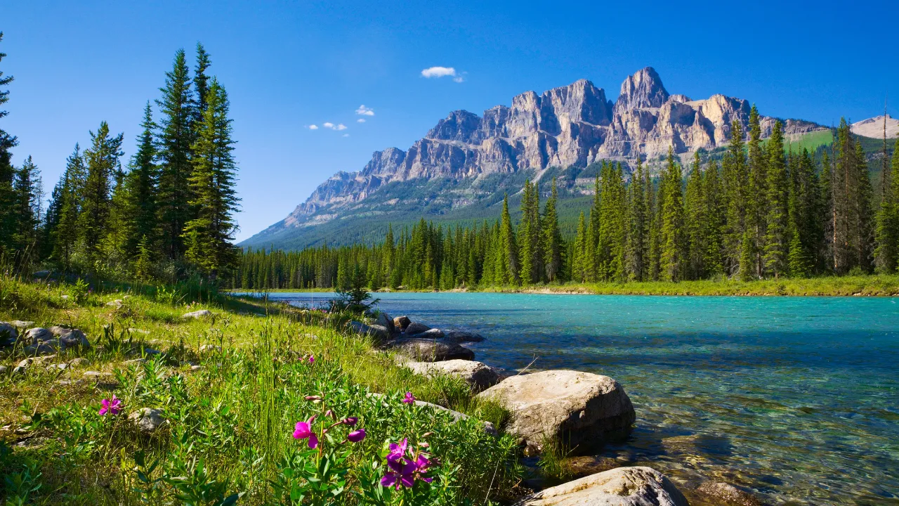 Castle Mountain i Banff National Park, Alberta, Canada Castle Mountain i Banff National Park, Alberta, Canada