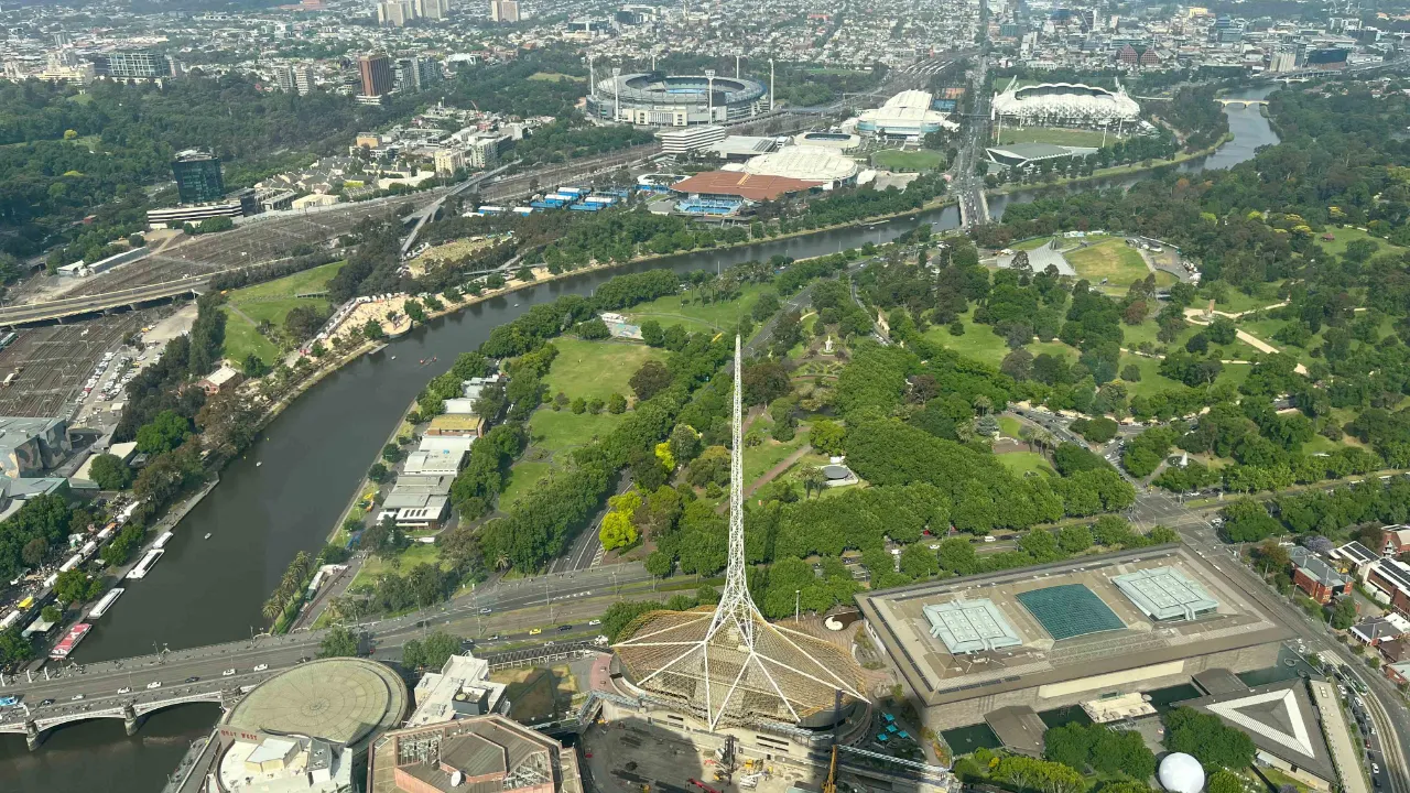 Utsikt över Melbourne från Eureka Skydeck Utsikt över Melbourne från Eureka Skydeck