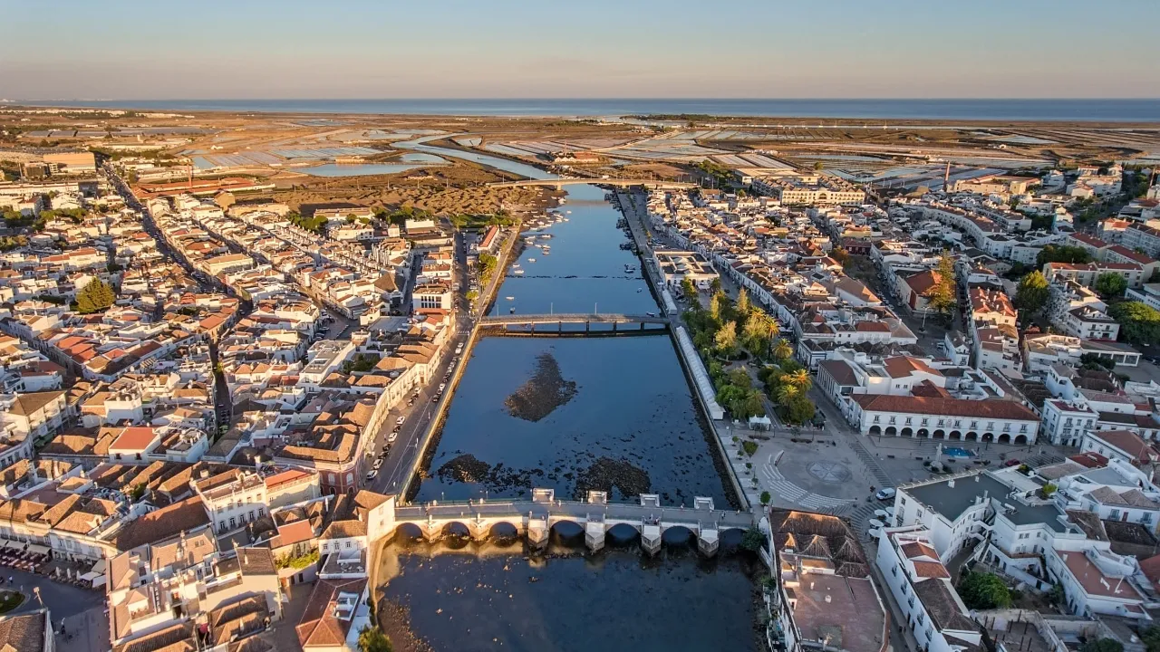 Flygfoto av Tavira Flygfoto av Tavira