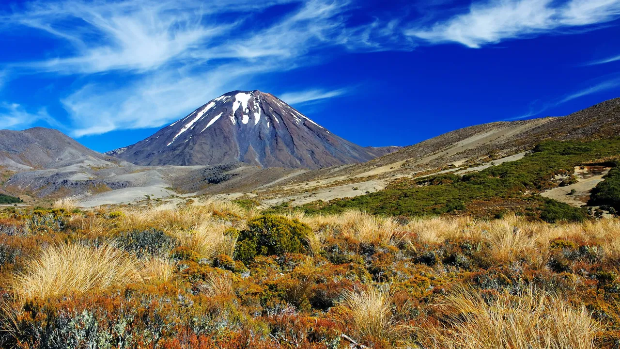 Mount Ngauruhoe – en konvulkan i Tongariro nationalpark Mount Ngauruhoe – en konvulkan i Tongariro nationalpark