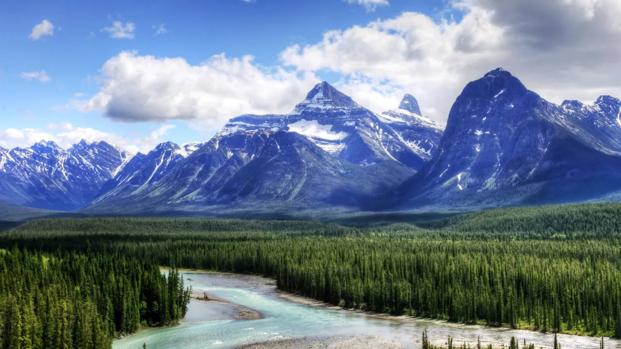 Berglandskap i Jasper nationalpark, Alberta