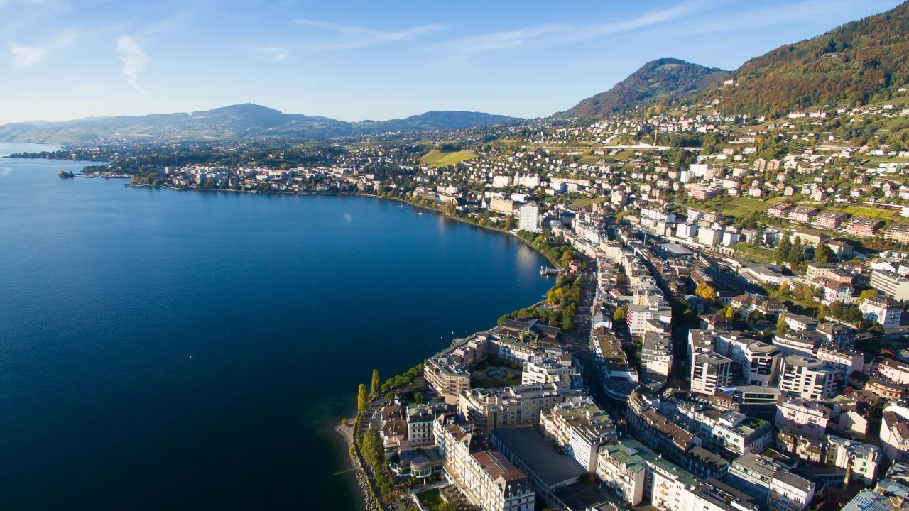 Montreux sett från luften Montreux sett från luften