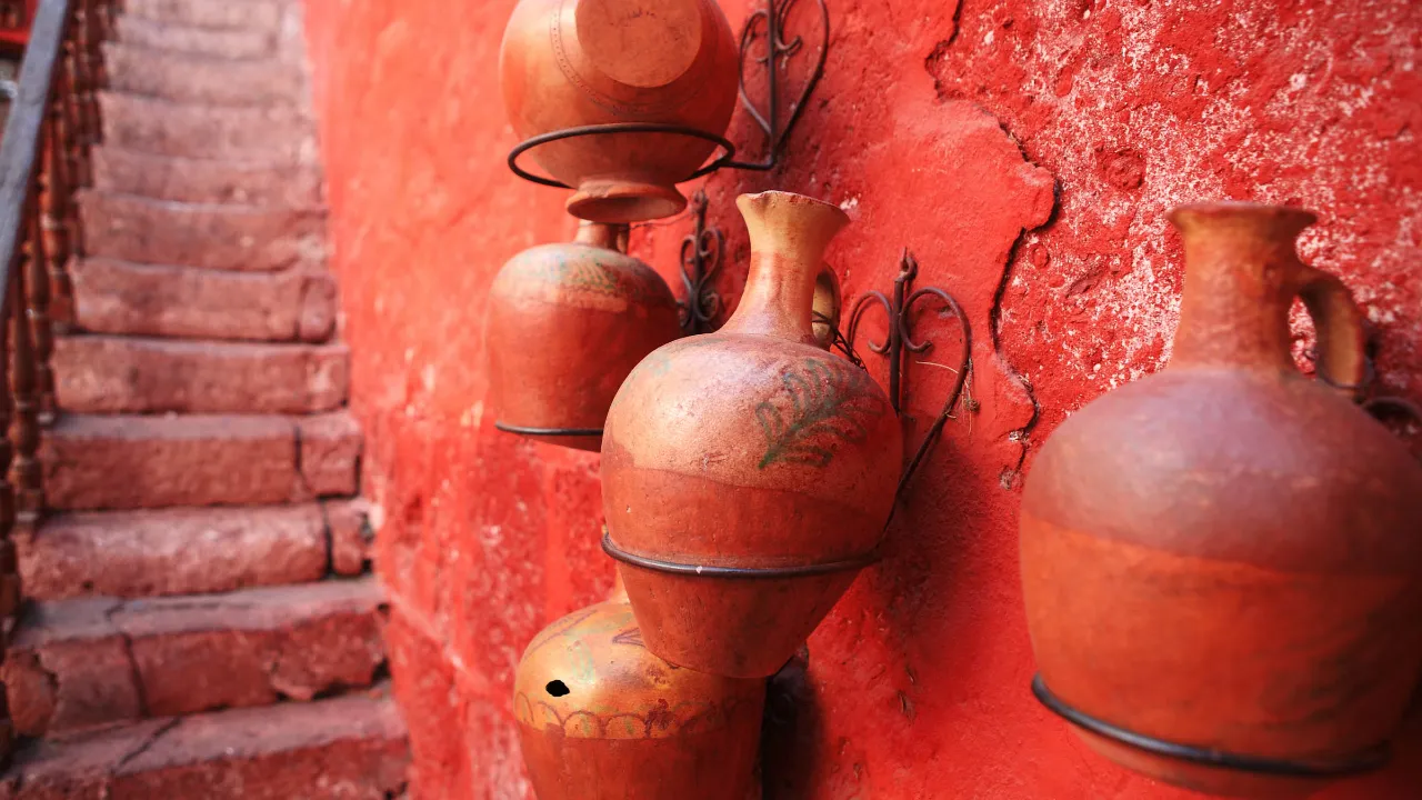 Traditionella lerkärl i Arequipa