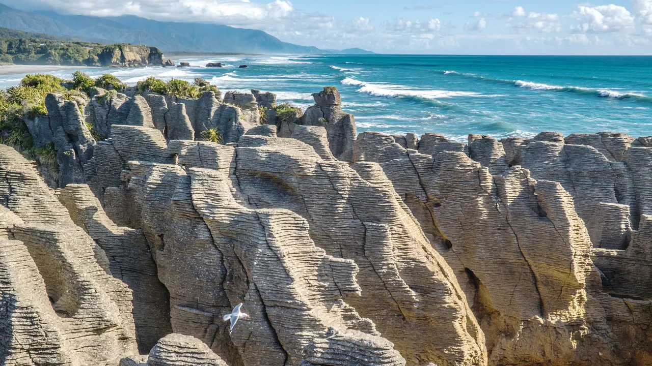 Pancake Rocks vid Punakaiki Pancake Rocks vid Punakaiki