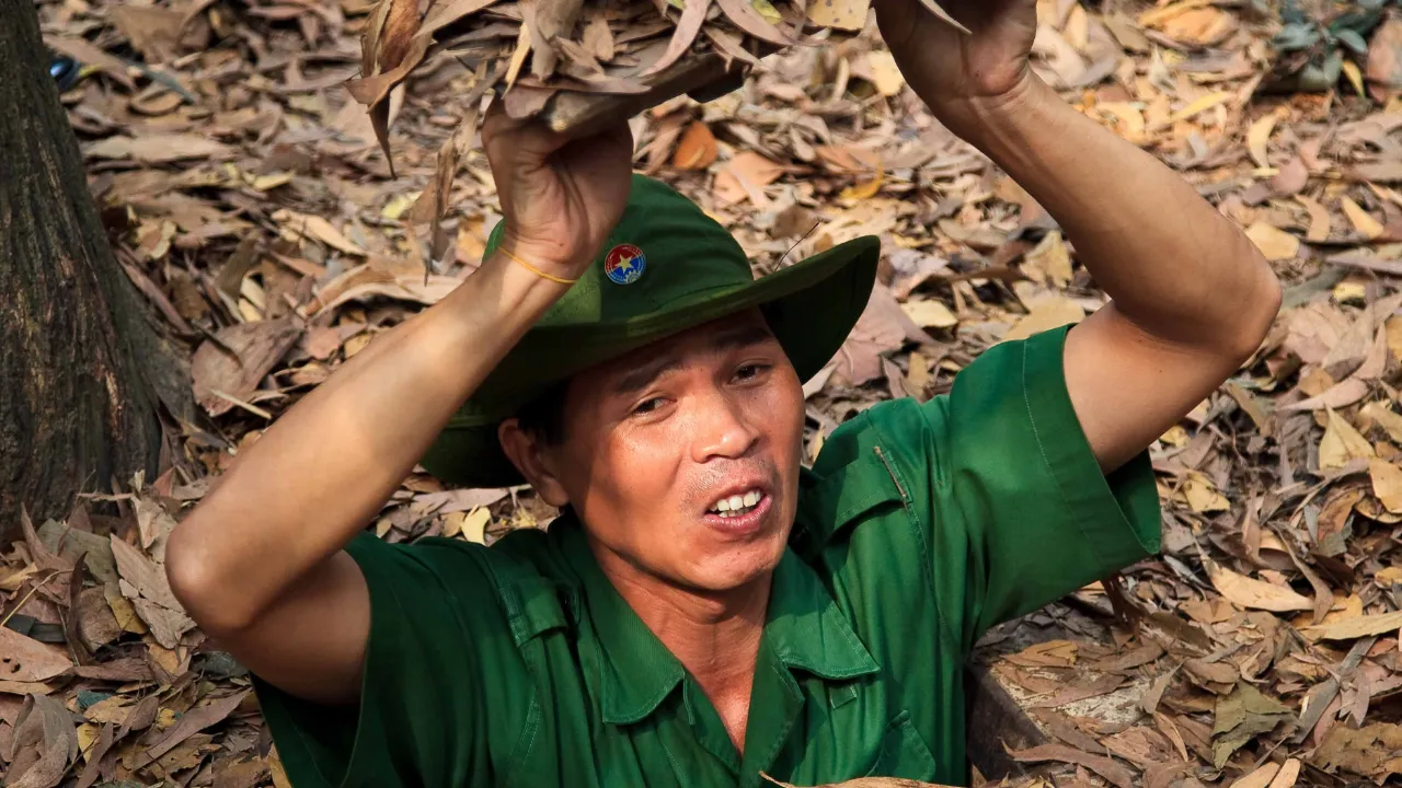 De berömda Cu Chi-tunnlarne blev byggt av Vietcong 1940-1960 De berömda Cu Chi-tunnlarne blev byggt av Vietcong 1940-1960